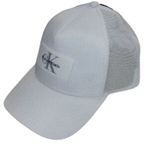 Calvin Klein Logo Sili Patch Ball Mesh Back Cap, Bright White, O/S 4D5025G (110)